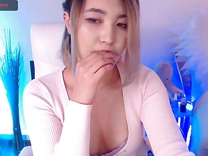 Cute Asian youthfull girl, webcam incise